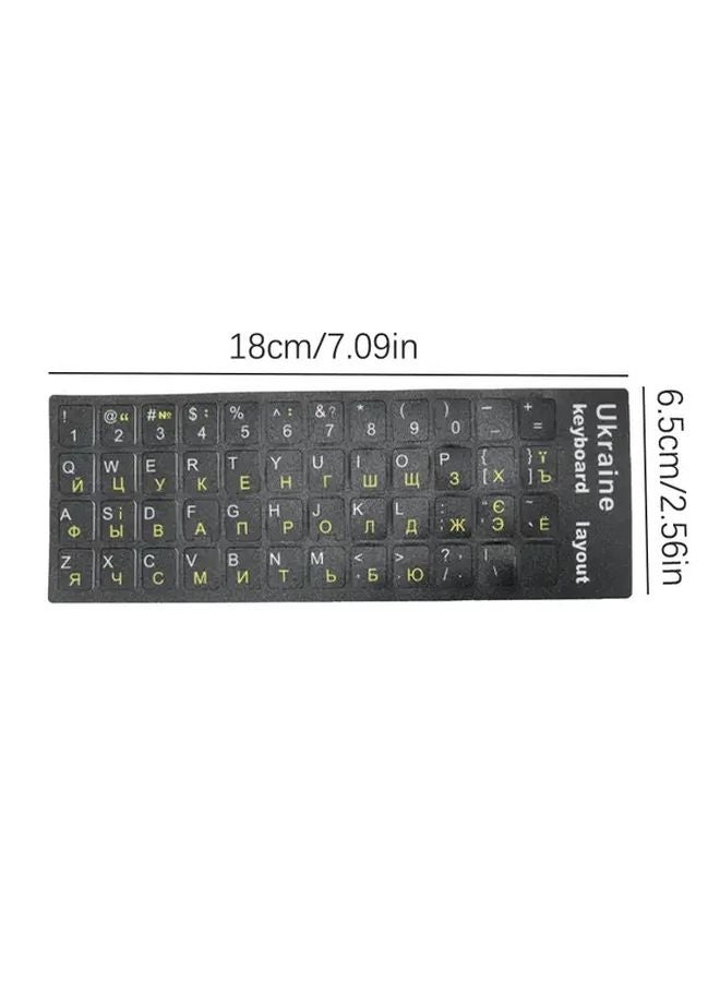 YL Model Ukrainian Cyrillic Keyboard Stickers Black Background White Letters Durable PVC Matte Reusable - Image 3